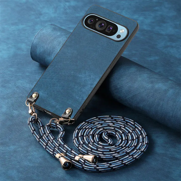 Luxury Case For Google Pixel 11 Pro XL 5G Crossbody Strap Armor Leather Back Etui Pixel 11 Pro Shockproof Funda