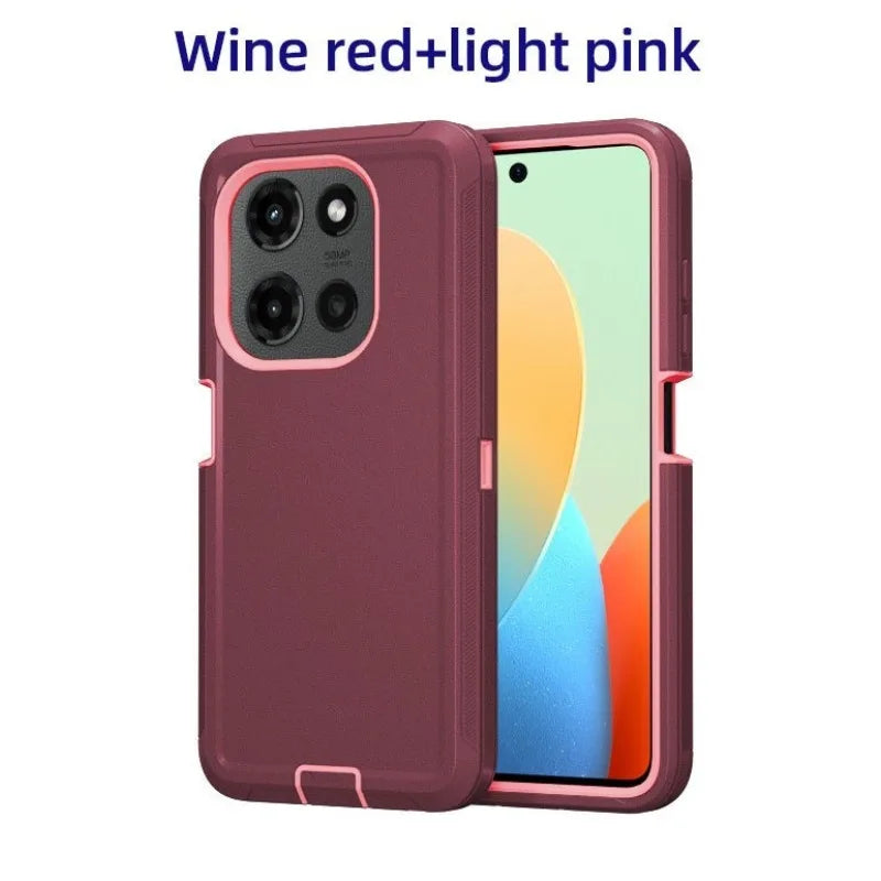 3-Layer Protection Case For Motorola G Edge Play Stylus Power 5G 2026 2025 2024 2023 Heavy Duty Hybrid Ott-Box Defender Cover