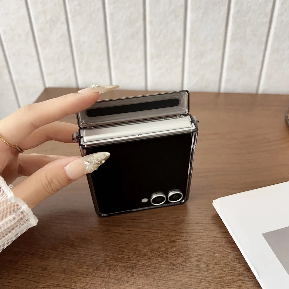 Luxury Plating for Magsafe Case for Samsung Galaxy Z Flip 7 Flip7 ZFlip7 PU Leather Magnetic 360 Hinge Protection Phone Cover