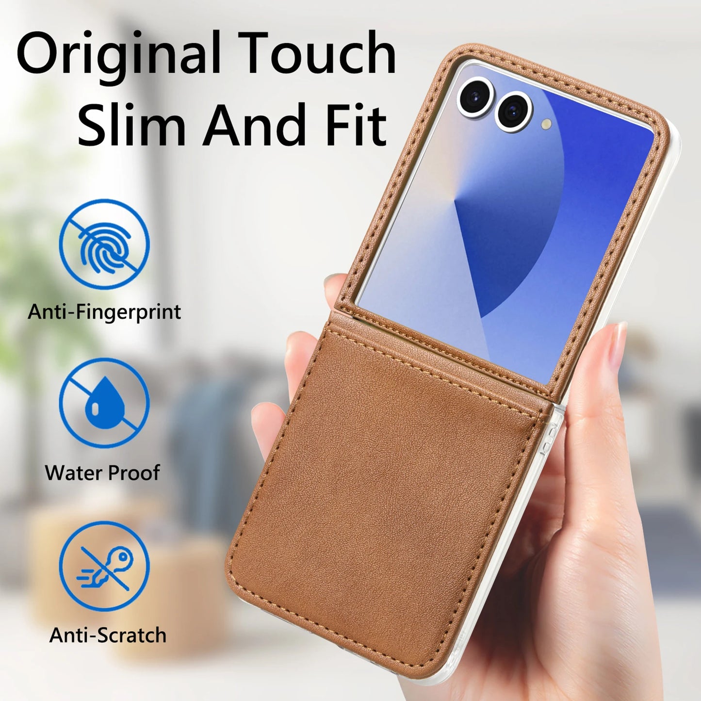 Card Slot Holder Luxury Leather Bag Case for Samsung Galaxy Z Flip7 5G Flip5 Flip 7 6 Flip6 Flip4 Flip 5 4 3 2 Flip3 Flip2