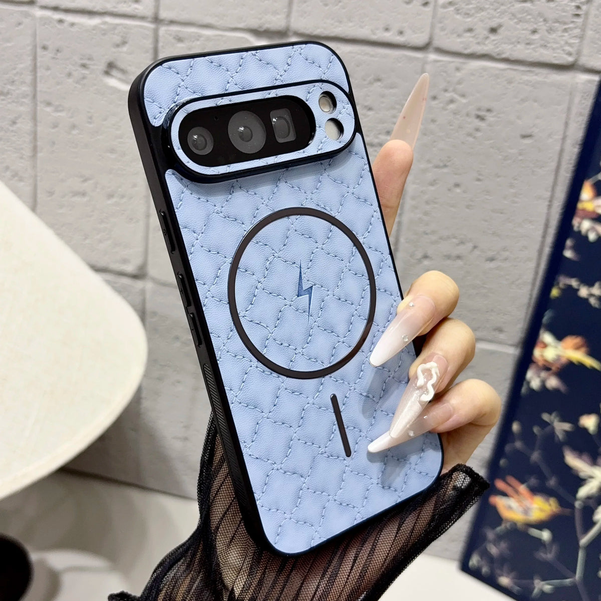 Fashion Quilted Leather Texture Magnetic Phone Case For Google Pixel 11 10 9 8 7 A Pro XL Shockproof Back Cover