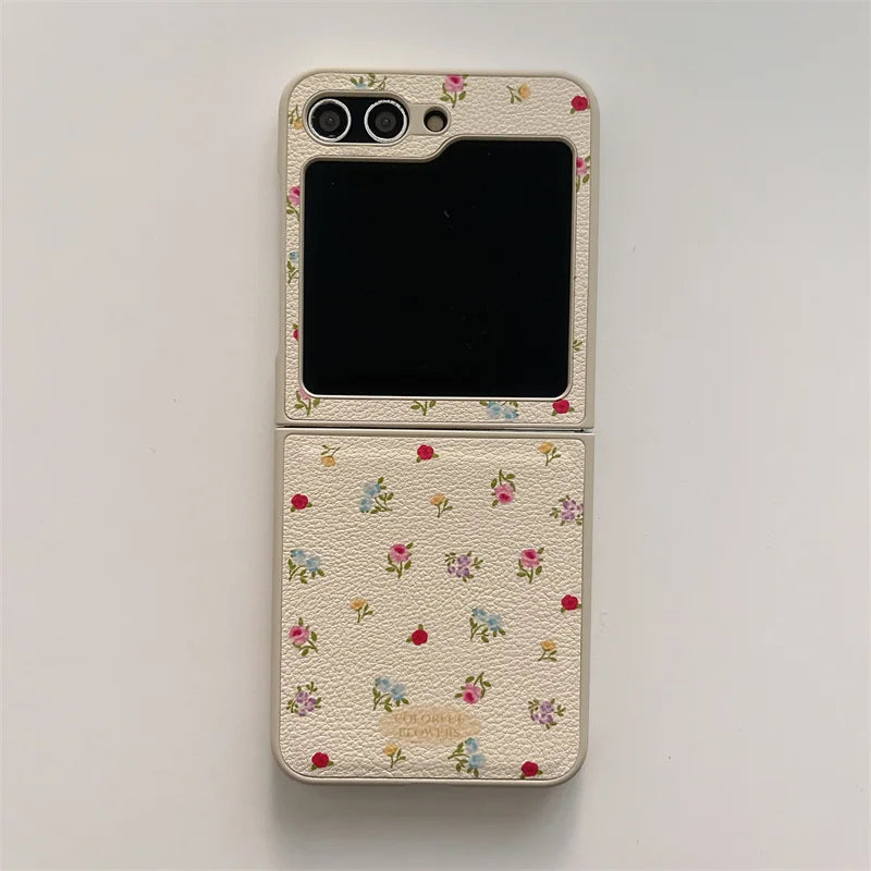 Phone Case For Samsung Galaxy Z Flip 3 4 5 Z Flip5 ZFlip5 Ins Flower Knot Portable Rope Shockproof Cover With Lanyard