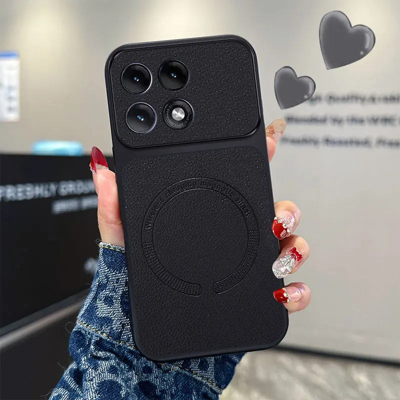 Vegan Leather Magnetic Case for Motorola Moto Edge 70 60 Fusion 60s Pro G05 E15 G15 Powe G17 Full Camera Shell for Magsafe Cover