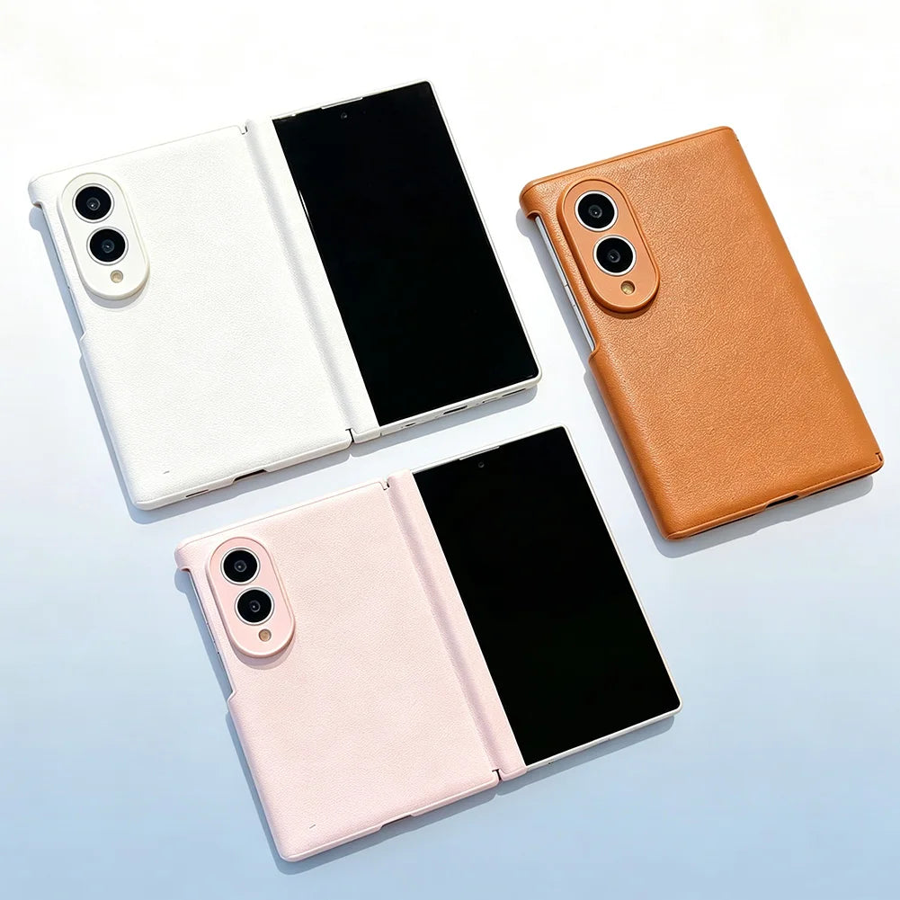 Fashion Color Phone Case For Samsung Z Fold 8 Fold8 Ultra Galaxy Z Fold 7 Slim Crosshatch Leather Texture Protective Cover