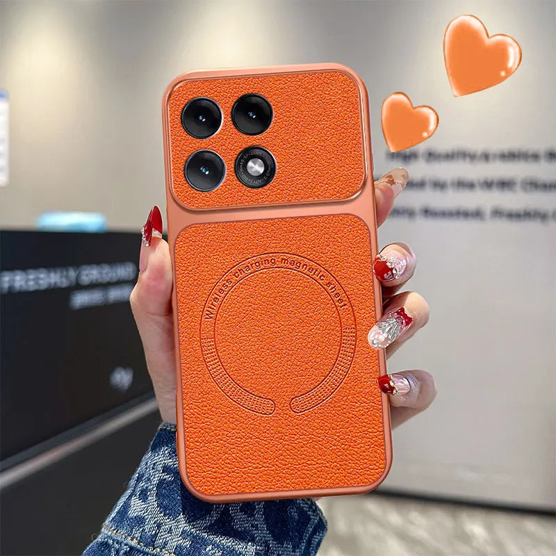 Vegan Leather Magnetic Case for Motorola Moto Edge 70 60 Fusion 60s Pro G05 E15 G15 Powe G17 Full Camera Shell for Magsafe Cover
