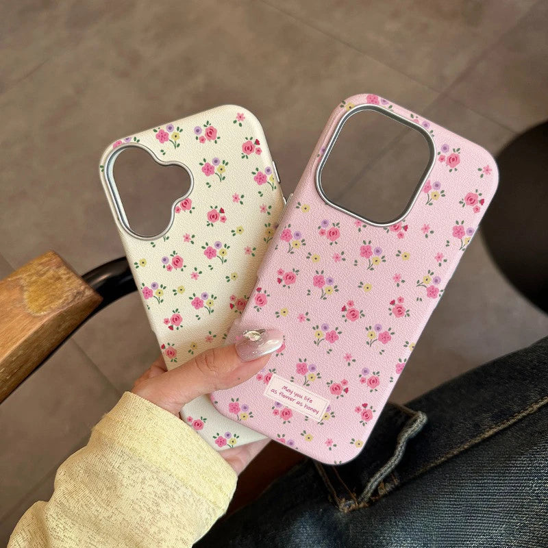 For Samsung Galaxy A26 S25 S24 S23 Plus Ultra FE S25+ S24+ S23+ Phone Case Elegant Spring Leather Cute Flower Soft Cover