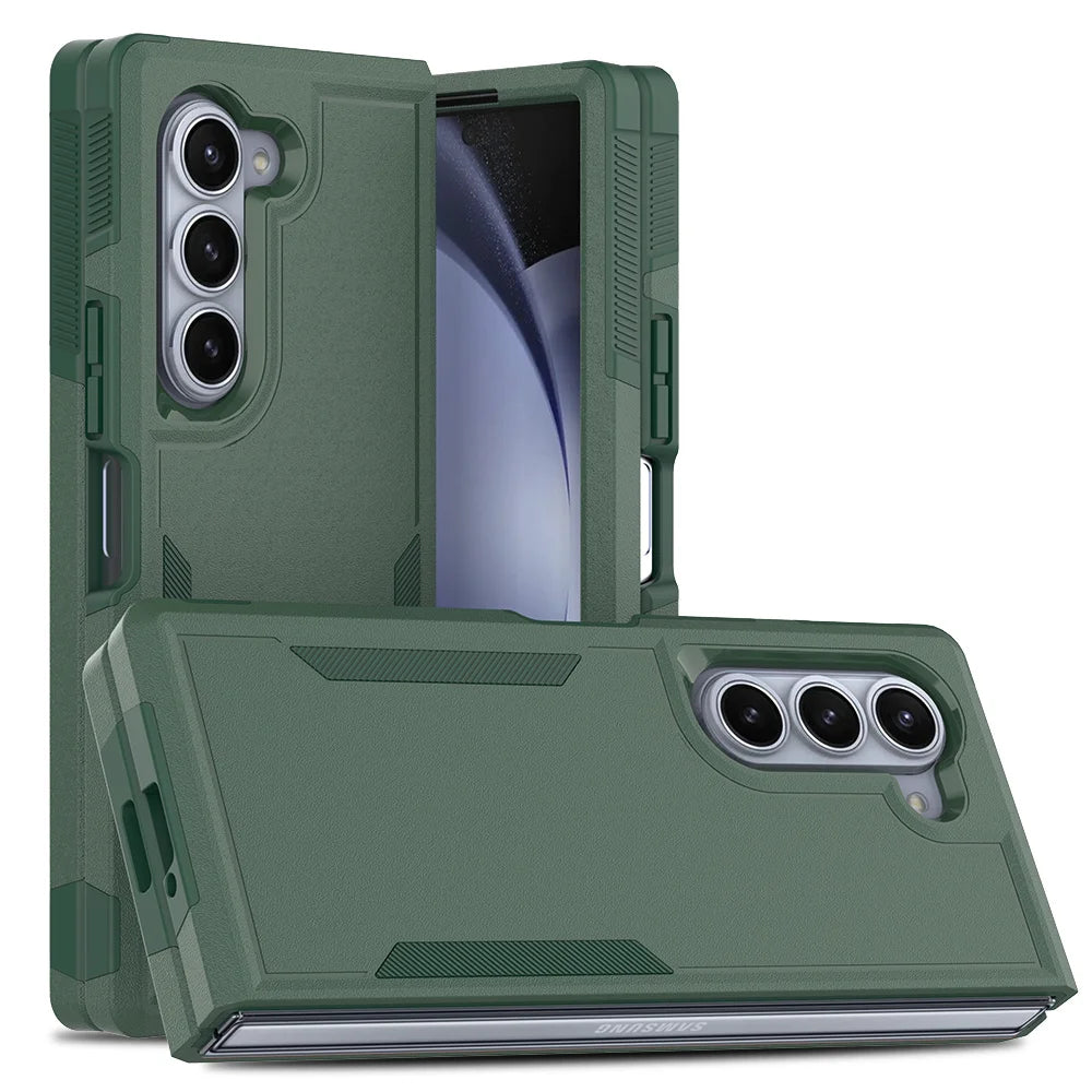 Military Shockproof Armour Phone Case for Samsung Z Fold 7 6 5 4 Fold6 Fold4 ZFold6 ZFold4 Double Layer Protective Back Cover