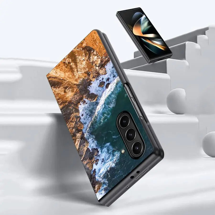Case for Samsung Galaxy ZFold5 ZFold6 ZFold7 Z Fold 7 6 5 4 3 ZFold4 ZFold3 Back Phone Cover Landscape Mountain Sea View Travel