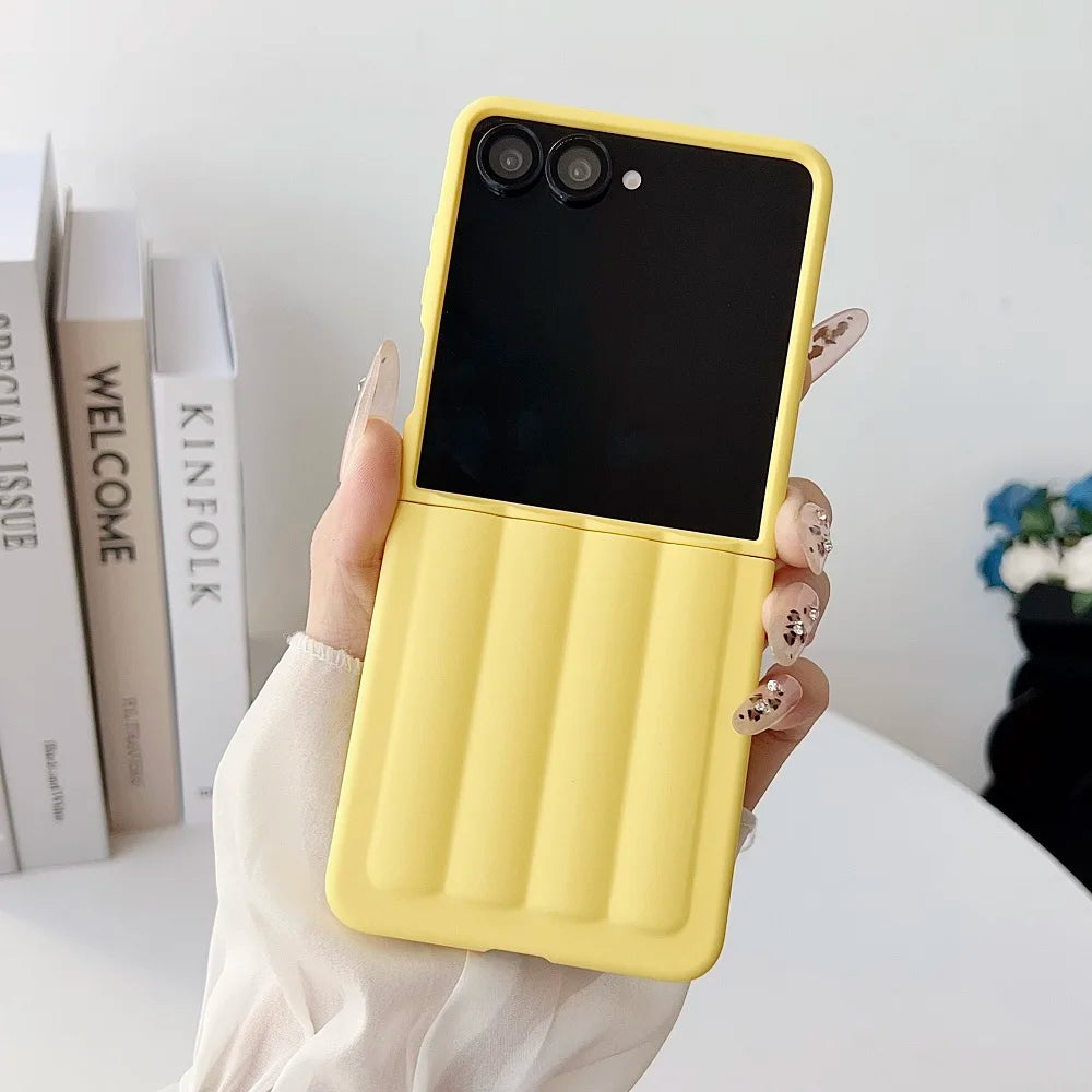 Super Thin Skin Feel Pillar Phone Case For Samsung Galaxy Z Flip7 6 Flip5 Flip4 Flip3 Solid Color Shockproof Protective Cover