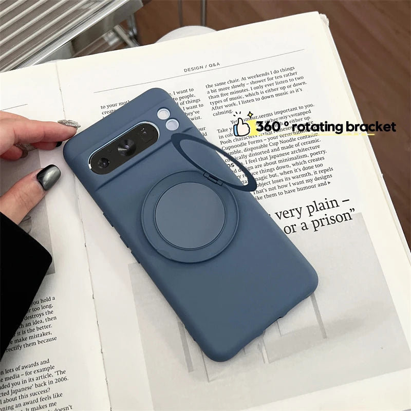 Stand Bracket Wireless Charging Magnetic For Magsafe Case For Google Pixel 10 6 7 8 9 Pro XL 7A 8A 9A Soft Shockproof Back Cover