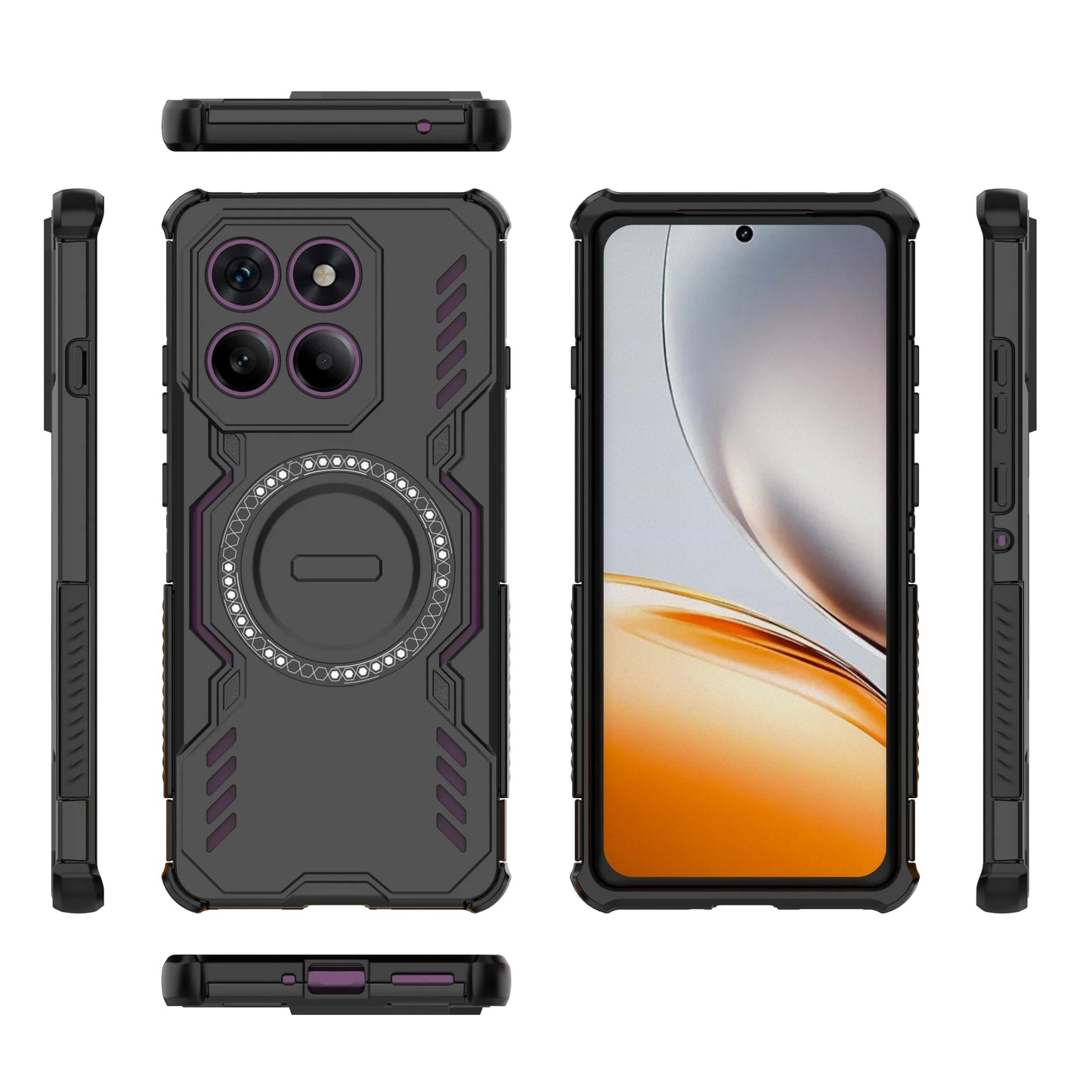 Luxury Magnetic Hard Plastic PC Phone Case For Motorola G86 G15 G75 G05 G34 Edge 60 Pro 50 Fusion Anti-Shock Armor Hard Cover