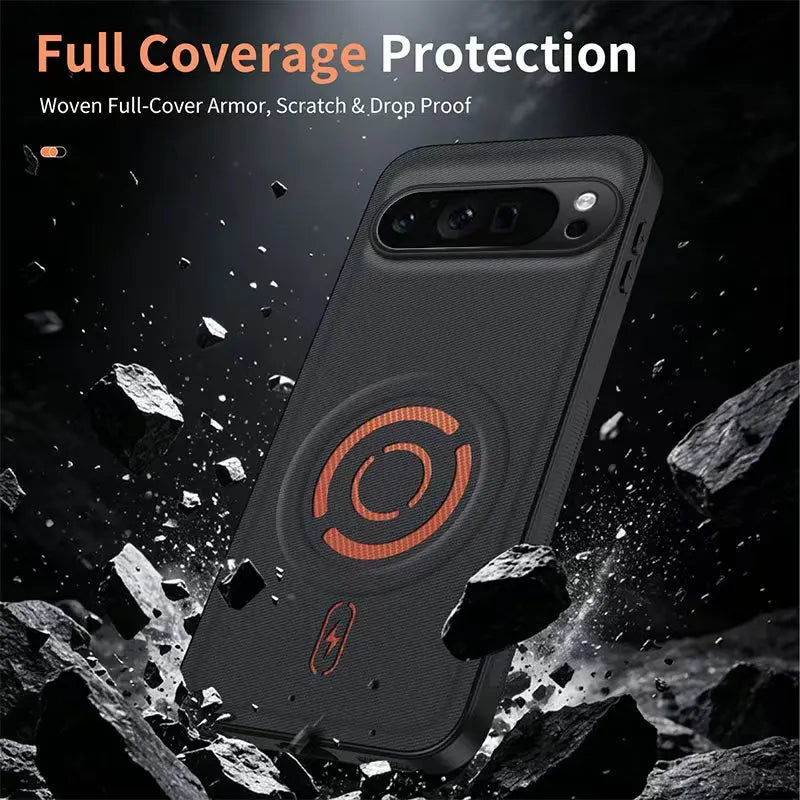 Busines Luxury Technology Fabric Phone Case For Google Pixel 11 Pro XL 6 7 8 9 10 Pro 10A 9A 8A for Magsafe Anti-drop Back Cover
