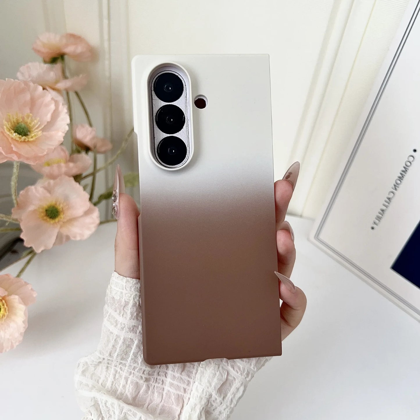 Gradient Colorful Plastic Hard Shell Phone Case for Samsung Galaxy Z Fold 7 6 5 4 3 ZFold7 Fold6 Anti-Drop Protection Back Cover