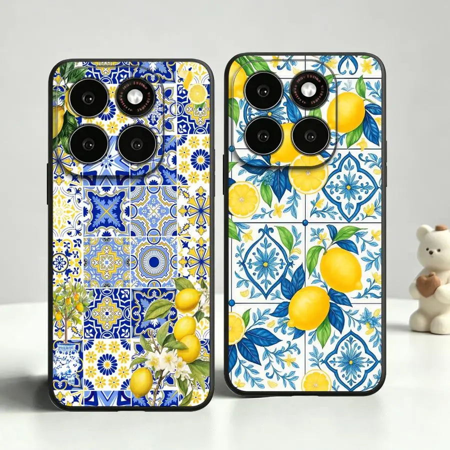 Mediterranean Lemon Pattern Phone Cover Case for Motorola Moto G60 75 S50 G22 86 G71 85 Edge 20 30 40 50 60 70 S30 G32 96 G52 50