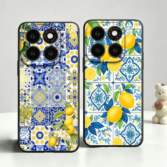 Mediterranean Lemon Pattern Phone Cover Case for Motorola Moto G60 75 S50 G22 86 G71 85 Edge 20 30 40 50 60 70 S30 G32 96 G52 50