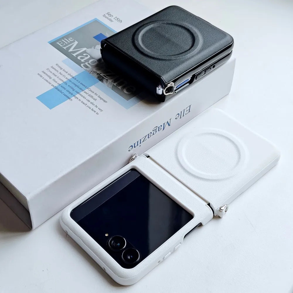 For Motorola Razr 60 Ultra Case Luxury PU Leather Magnetic wireless charging Protect Back Cover Case For Razr 60 50 Ultra Shell