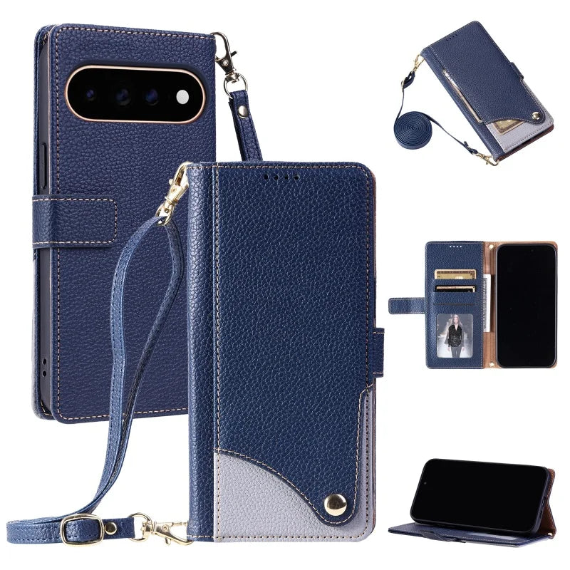 Crossbody Leather Wallet Phone Case for Google Pixel 11 Pro XL10A 10 9A 9 8 8A 7 7A Lanyard Cards Holder Funda Cover Hoesje Etui