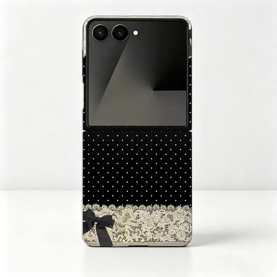 Case for Motorola Razr 70 50 70 Plus 60 Ultra 50/60 Back Phone Cover Luxury Funda Lace Polka Dot Bow