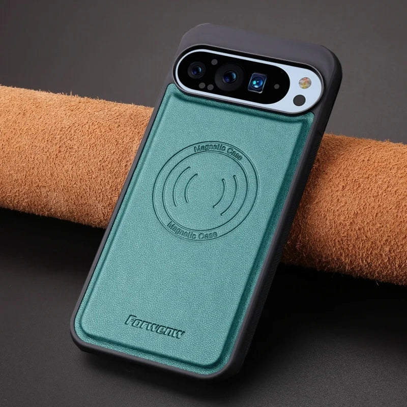 Luxury PU Leather Car Magnetic Phone Case for Google Pixel 10 Pro XL Pro 9A 9 7A 7 6A 6 Back Cover Wireless Charging Hoesje Bag