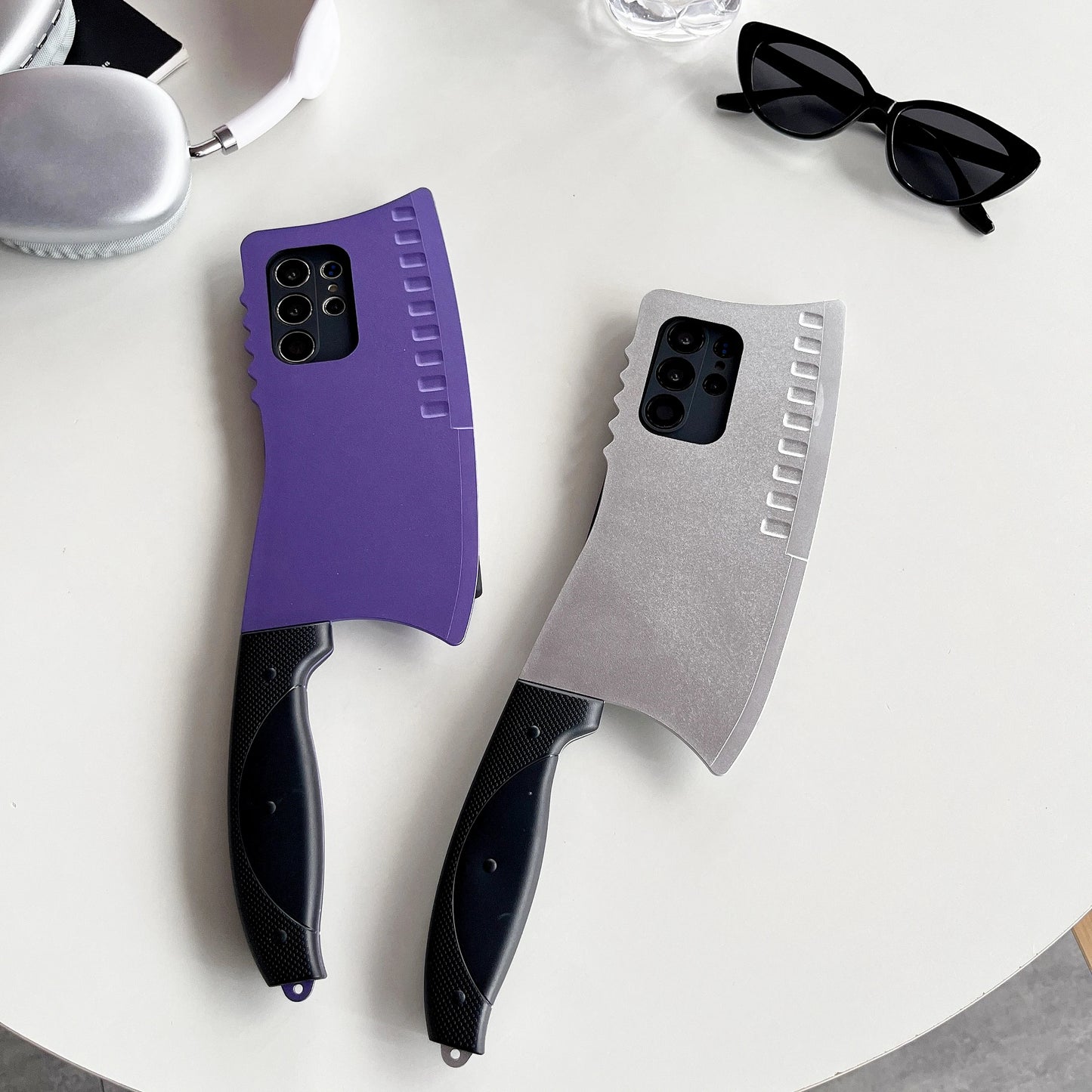 3D Simulation Kitchen Knife Cook Chopper Funny Phone Case for Samsung Galaxy S21 S22 S23 S24 Plus S25 Ultra Shockproof Cover