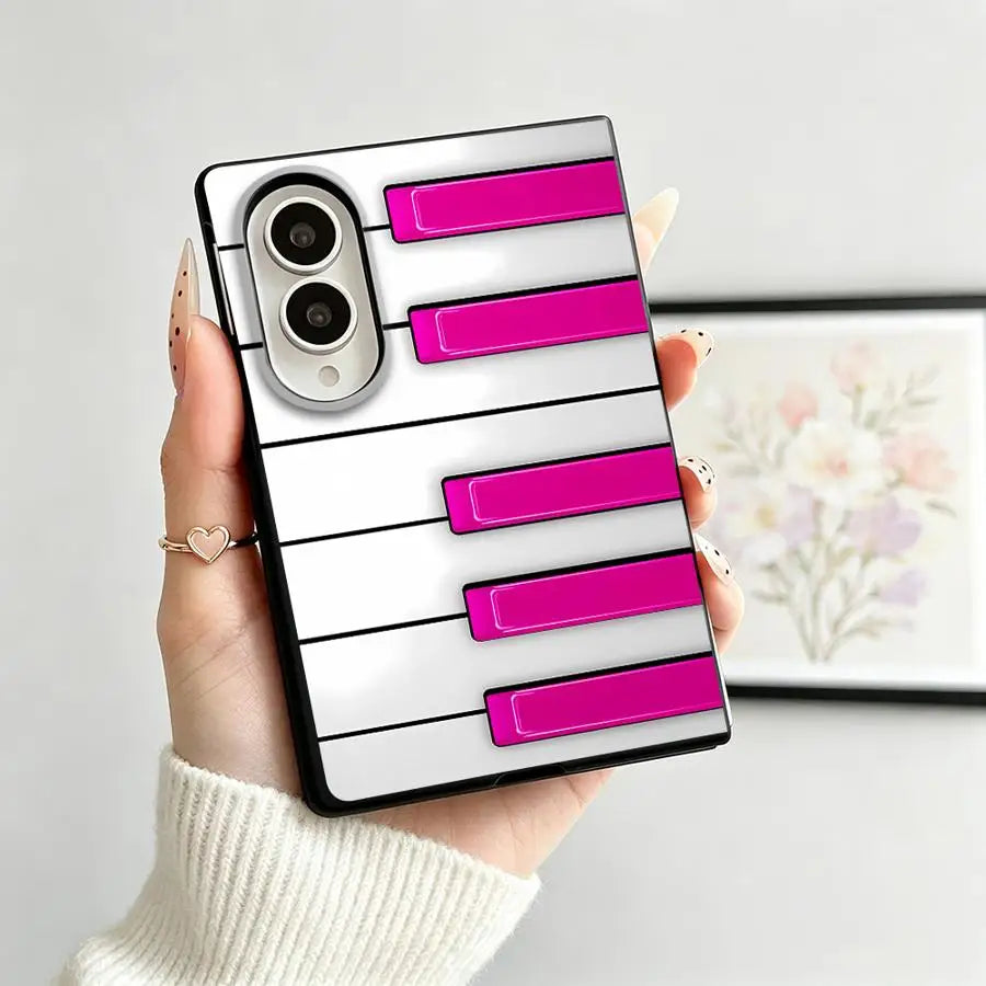 Luxury Phone Cover Case for Samsung Galaxy ZFold Wide Z Fold8 Wide ZFold8 Z Fold 8 Pink Piano Keys