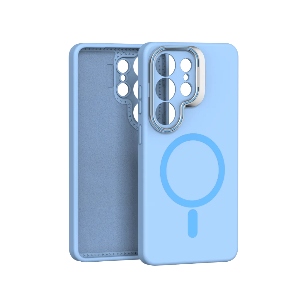For Magsafe Liquid Silicone Case For Samsung Galaxy S26 S25 S24 S23 Ultra Edge Funda S25 Ultra Metal Lens Protect Magnetic Cover