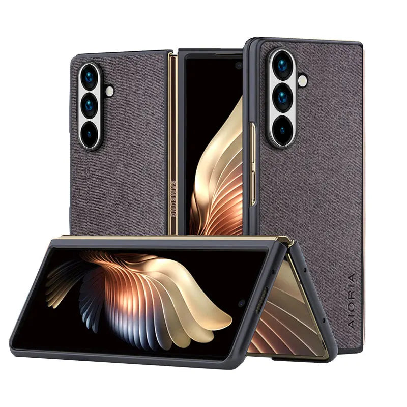 Case for Samsung Galaxy Z Fold 7 Fold6 Fold 5 Fold 4 Fold 3 5G 4G Leather Master Hard Textile Fashion Phone Cover Coqua for Case
