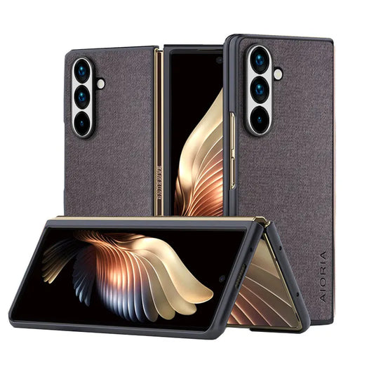 Case for Samsung Galaxy Z Fold 7 Fold6 Fold 5 Fold 4 Fold 3 5G 4G Leather Master Hard Textile Fashion Phone Cover Coqua for Case