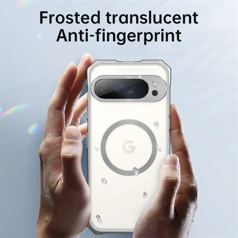 For Google Pixel 8 9 10 Pro 9 Pro XL Metal Frame Protect Bare Magsafe Case Wireless Charging Detachable Shockproof Protect Cover