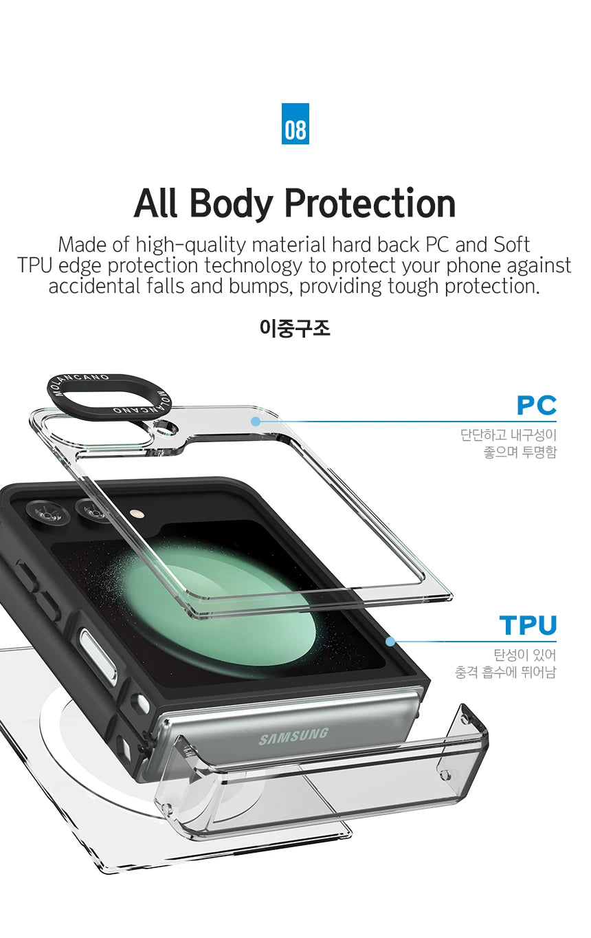 Molancano case for Samsung Galaxy Z Flip 6 5 4  with Floral Pattern Design Flexible Bumper Shockproof Protective Cover for Girl