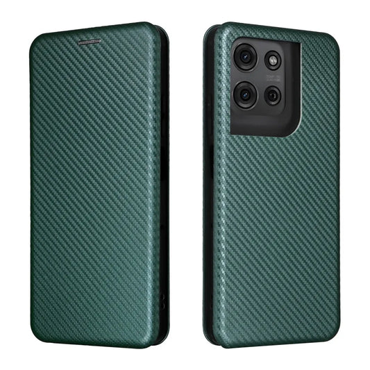 Magnetic Close Carbon fiber Flip Cover Leather Wallet Book Case For Motorola Moto Edge 50 40 30 20 Ultra Pro Fusion Neo