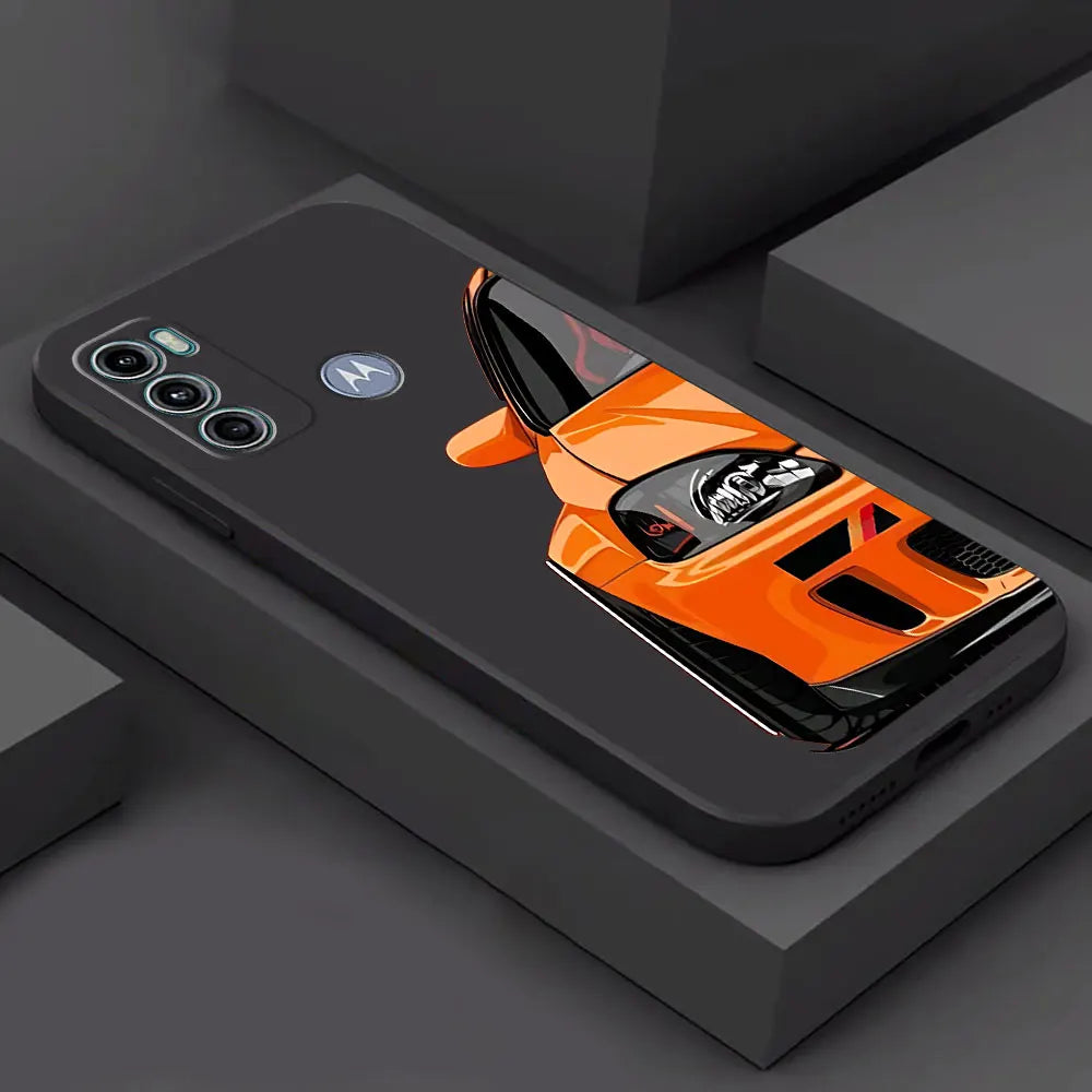 Black Soft Case for Motorola Moto G31 G71 G72 G73 G60s G22 G30 G32 G51 G52 G53 G60 G50 Armor Sports Car Tokyo JDM Cover