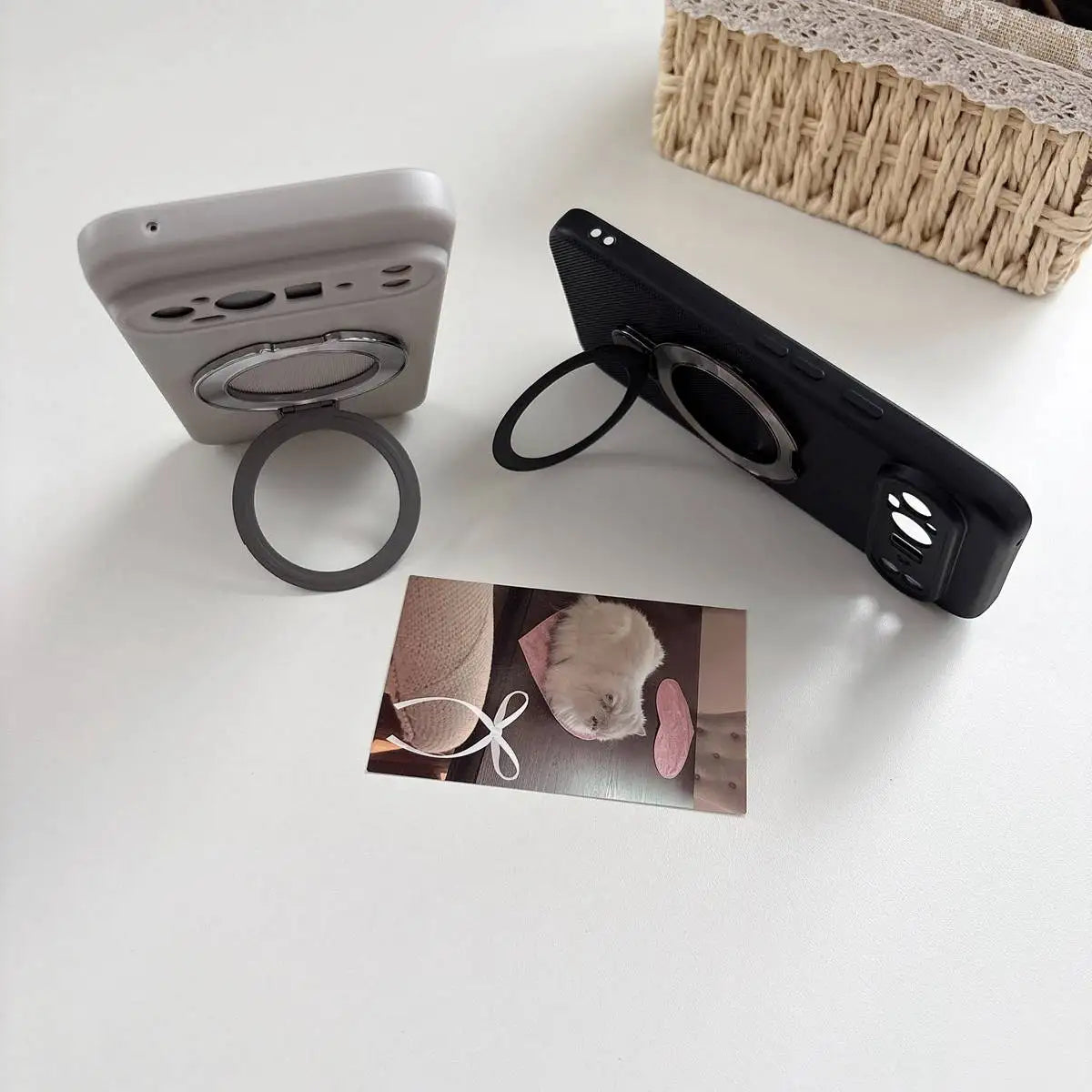 Polka Dot Silicone Holder Stand Ring Phone Case for Google Pixel 10 6 7 8 9 10 Pro 10A 9A 8A 7A 6A Pixel 9 Pro XL 5G Soft Cover