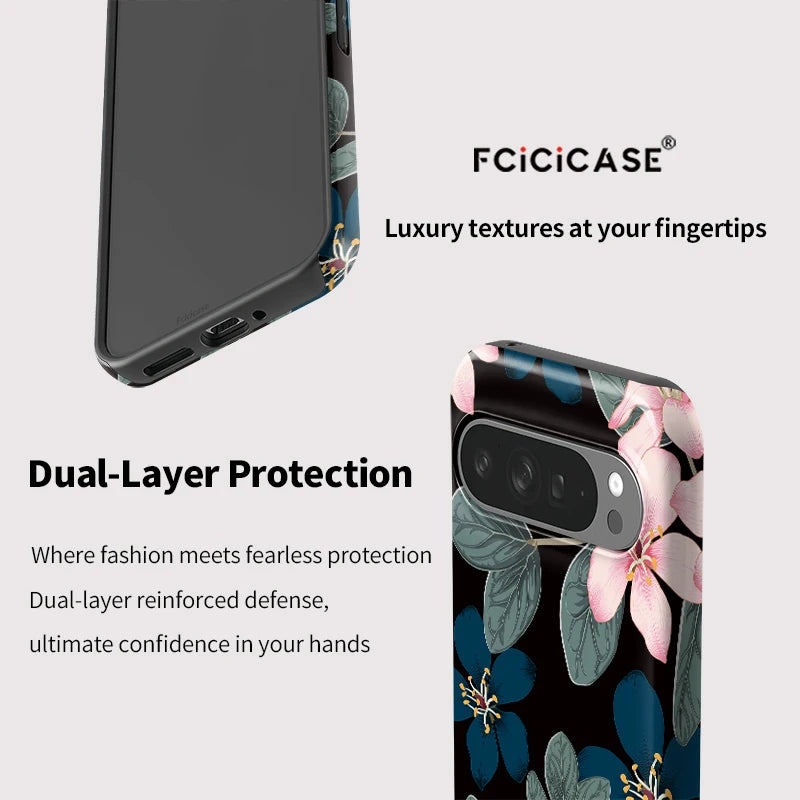 Fcicicase For Pixel 10 9 Pro Fashion Flower Print Phone Case For Google Pixel 10A 7A 8A 9 10 Pro XL Shockproof Matte Fundas
