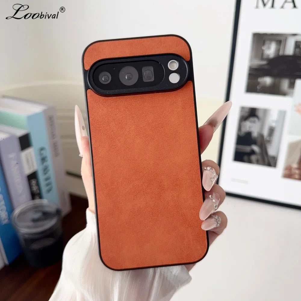 Luxury Solid Color Sheepskin Case for Google Pixel 10 9 Pro XL 8 7 6 9A 8A 7A 6A Ultra Slim Thin Shockproof Skin Feel Back Cover