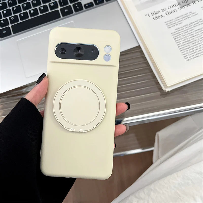 Stand Bracket Wireless Charging Magnetic For Magsafe Case For Google Pixel 10 6 7 8 9 Pro XL 7A 8A 9A Soft Shockproof Back Cover