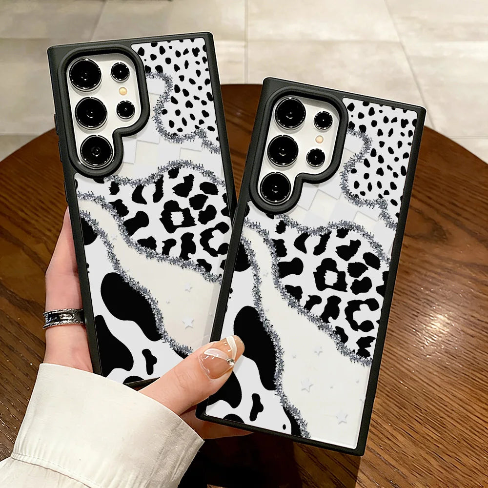Soft Silicone Matte Phone Case For Samsung A56 5G A17 A16 A55 A54 A15 A07 A06 A36 A35 A26 A25 A05s A12 A13 A14 A34 Leopard Cover