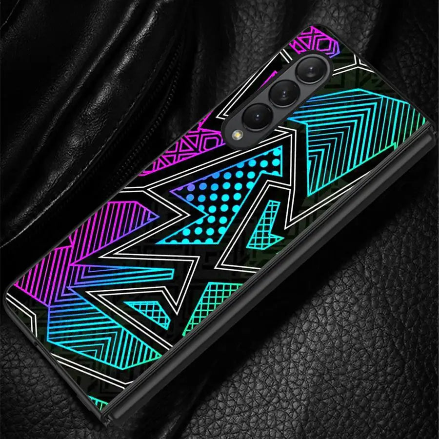 Irregular Art Back Phone Cover Case for Samsung Galaxy Z Fold 7 6 5 4 3 ZFold3 ZFold6 ZFold7 ZFold5 ZFold4