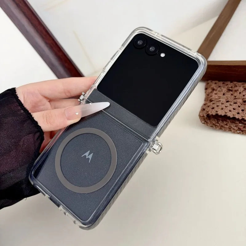 for Magsafe Magnetic Clear Soft Case for Motorola Moto Razr 70 60 50 Ultra Pro Shockproof Colorful Frame TPU Folding Back Cover