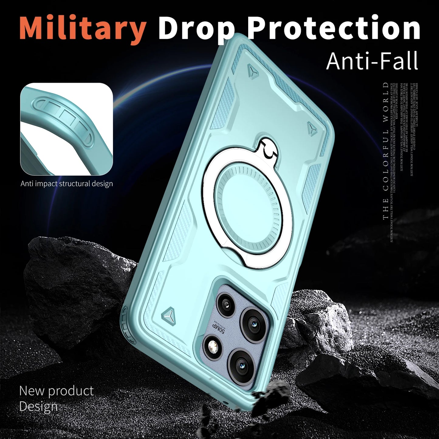 Ring Stand Holder Bracket Magnetic For Magsafe Cases For Motorola G Play Power Stylus Edge 4G 5G 2024 2025 Shockproof Hard Cover