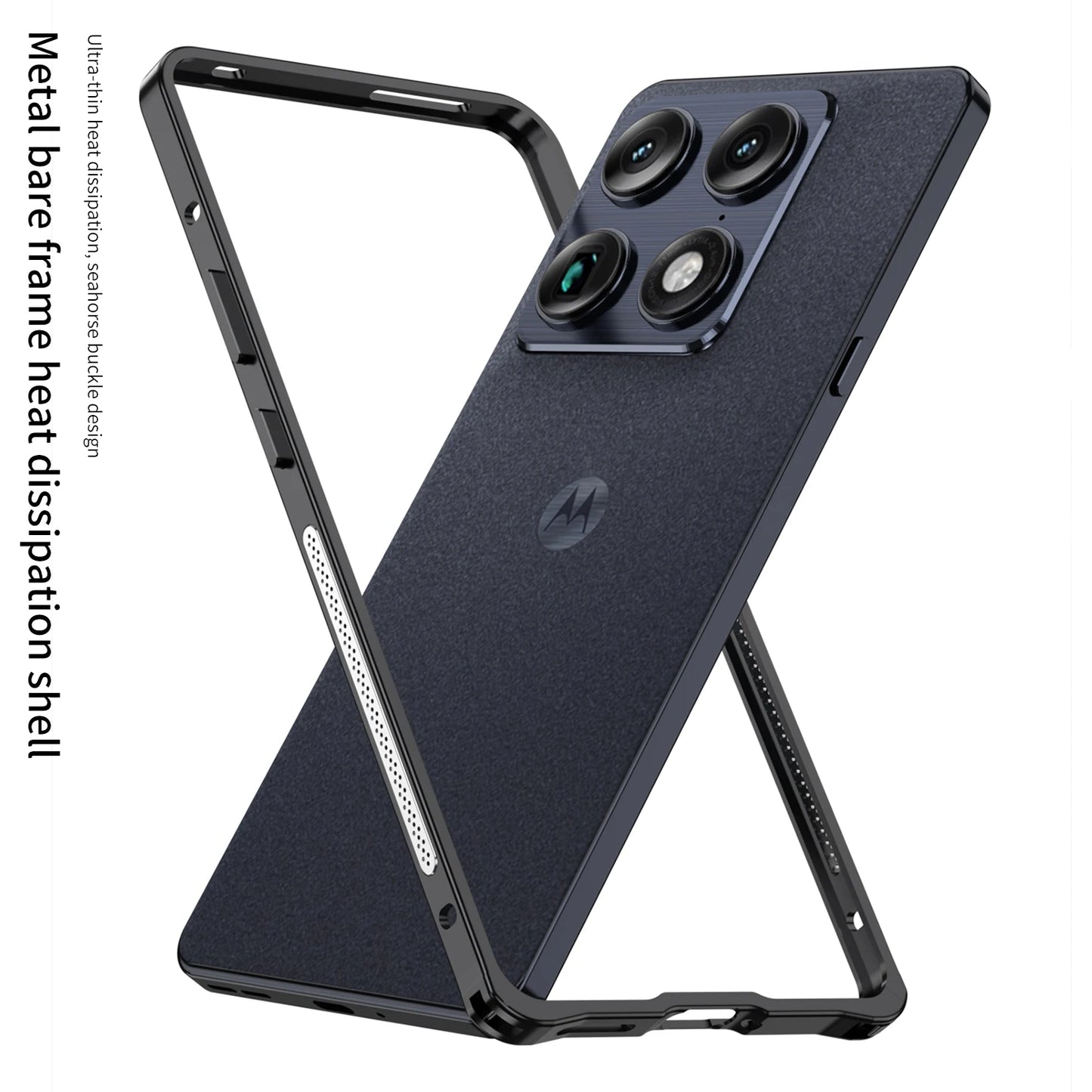 Case For Motorola Signature MOTO X70 Air Pro Luxury Aluminum Alloy Frame Case Shockproof Bare-skin feel For Motorola Edge70