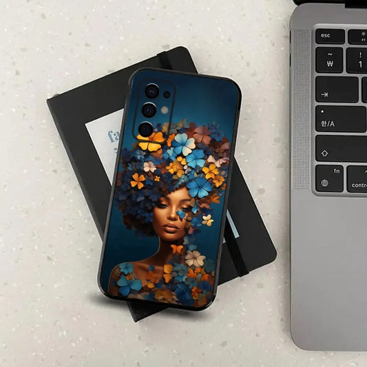 Colorful Art African Girl Black Phone Case For Samsung S24,S21,S22,S23,S30,Ultra,S20,Plus,Fe,Lite,Note,10,9,5G Black Soft Cover