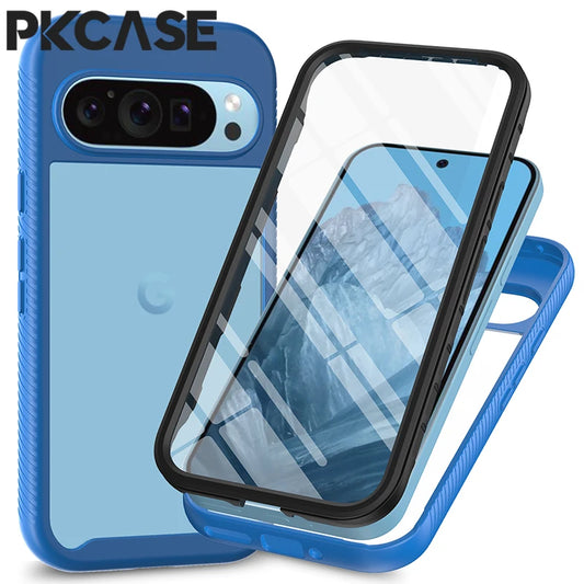 PKCASE 360 Full Coverage Case For Google Pixel 10A 9A 8A 7A 6A Shockproof Clear Armor Cover For Pixel 10 9 8 7 Pro XL