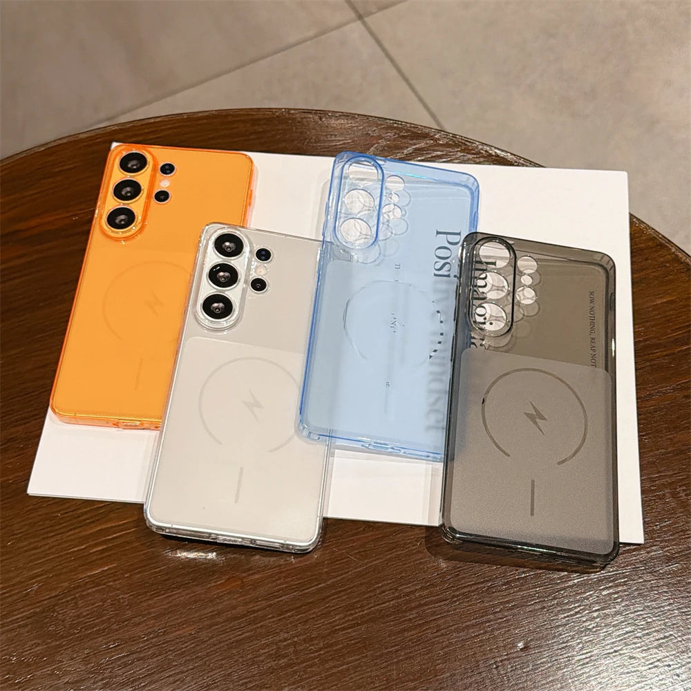 Transparent TPU Ultra Thin Soft Case For Samsung Galaxy S26 Ultra S25 S24 Plus S25FE For Magsafe Shockproof Magnetic Clear Cover