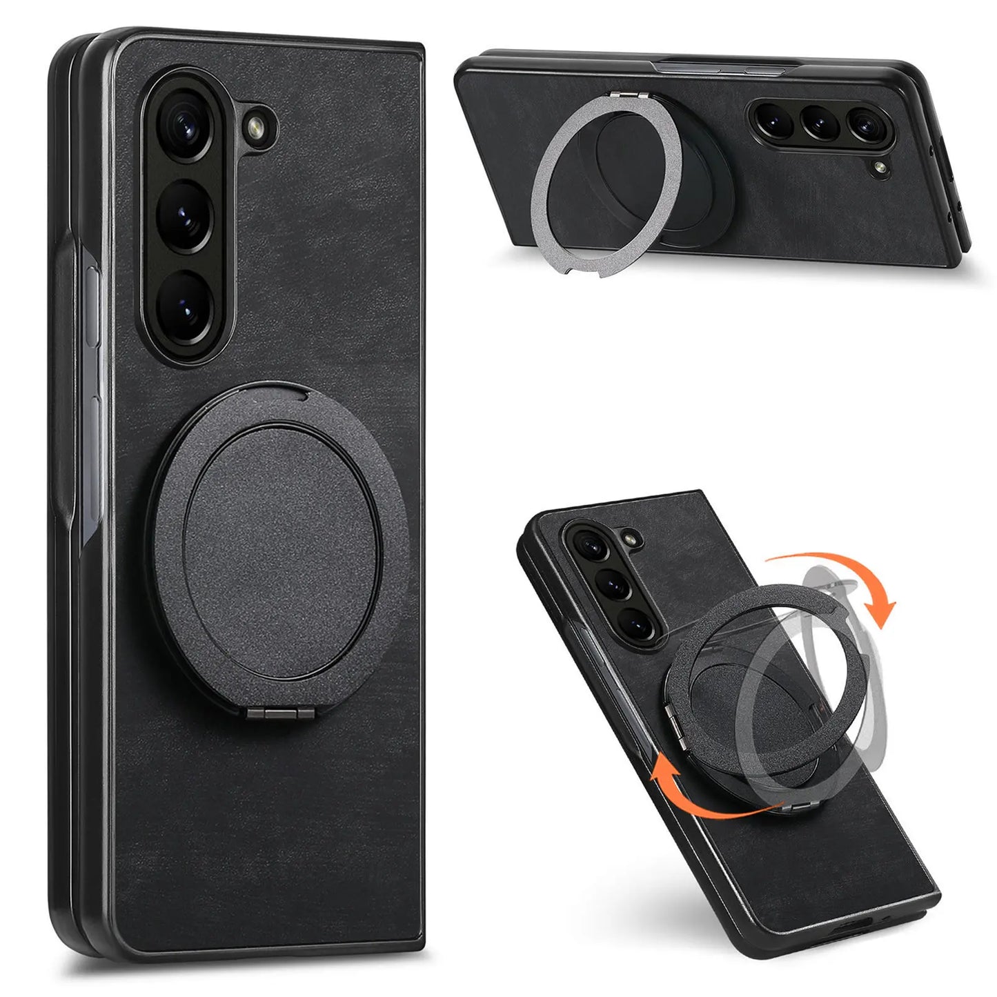 360° Rotating Invisible Kickstand Magnetic Cover Phone Case for Samsung Galaxy Z Fold 7 6 5 4 3 Fold7 Fold6 Fold5 Fold4 Fold3 5G
