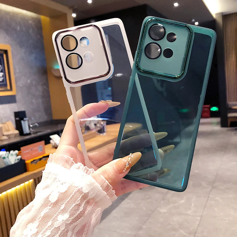 Fashion Transparent MOTO Edge 50 Neo Case for Motorola Edge 50 Fusion 40 G35 G24 Lens Film Protection Soft Silicone Clear Cover