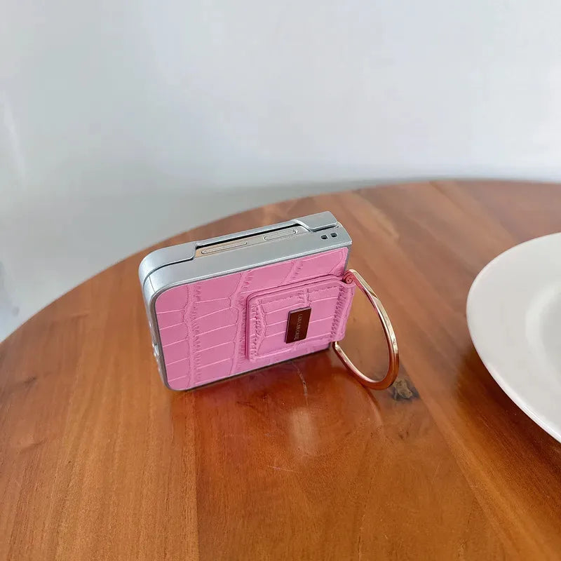 For Samsung Z Flip 7 6 5 4 3 Multi colored crocodile patterned metal buckle phone case