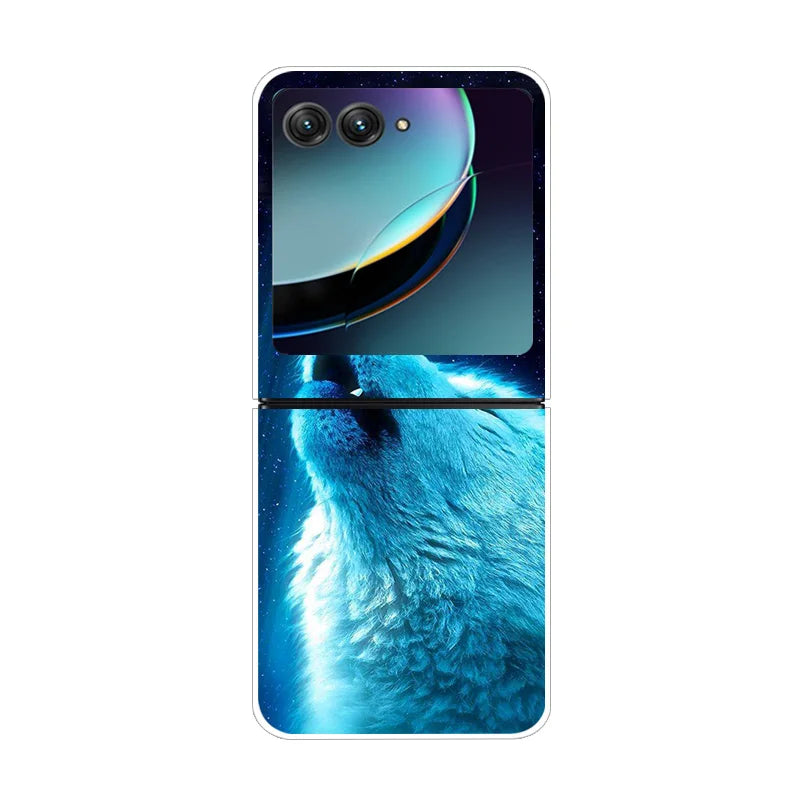 For Motorola Razr 40 Ultra Phone Case Flower Painted Clear Plastic PC Hard Back Cover For Moto Razr 40 Ultra Case 40Ultra 6.9"