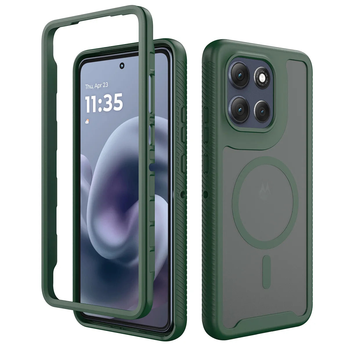 Military Shockproof Matte Magnetic Phone Case For Motorola Moto G55 G05 G35 G15 E15 G06 G56 G86 For Magsafe Rugged Armor Cover