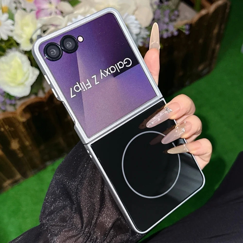 Plating Magnetic For Magsafe Candy Color Case For Samsung Galaxy Z Flip 8 7 6 5 Shockproof Protection Cover For Samsung ZFlip8